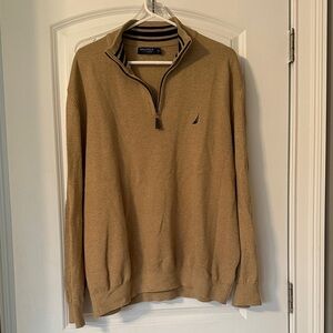 Nautica Men's Tan Zip-Up Sweater